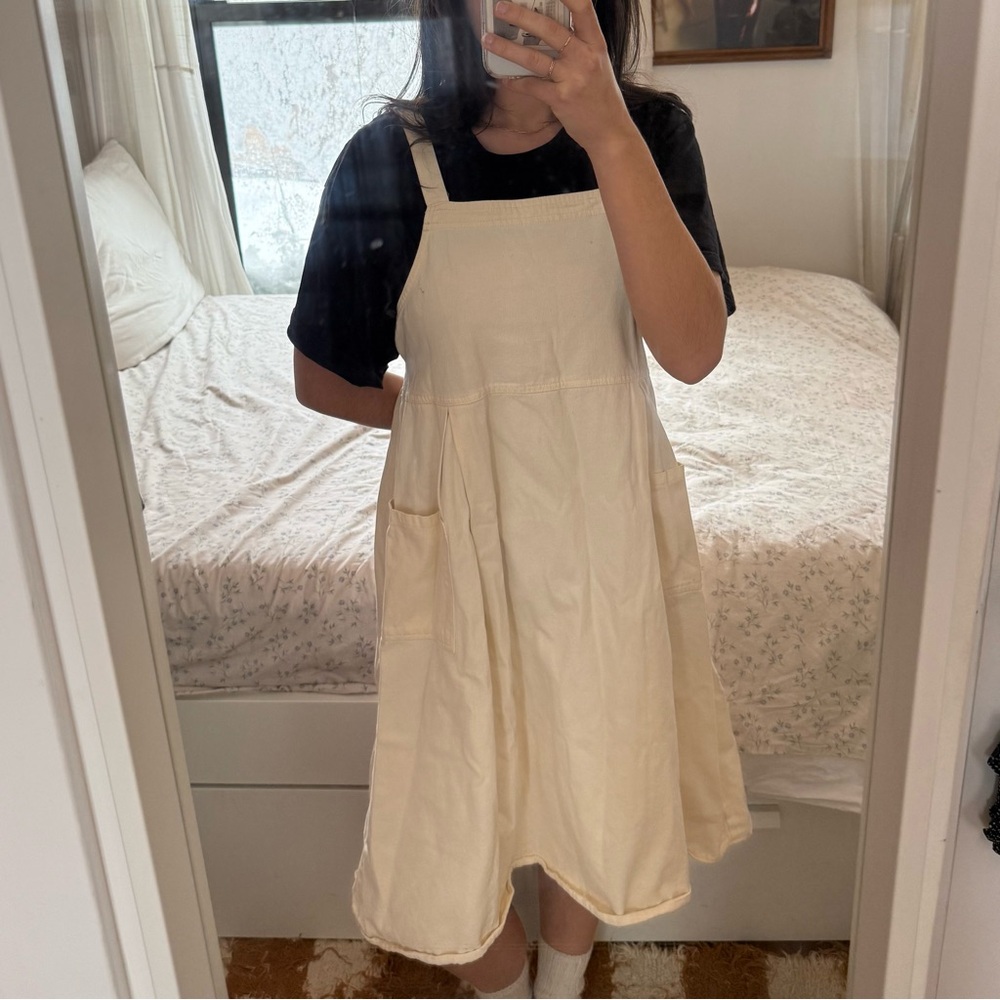 Cream Pinafore Dress
